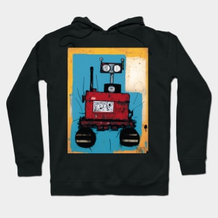 Cute Red Robot in a Neo-Expressionism Style Hoodie